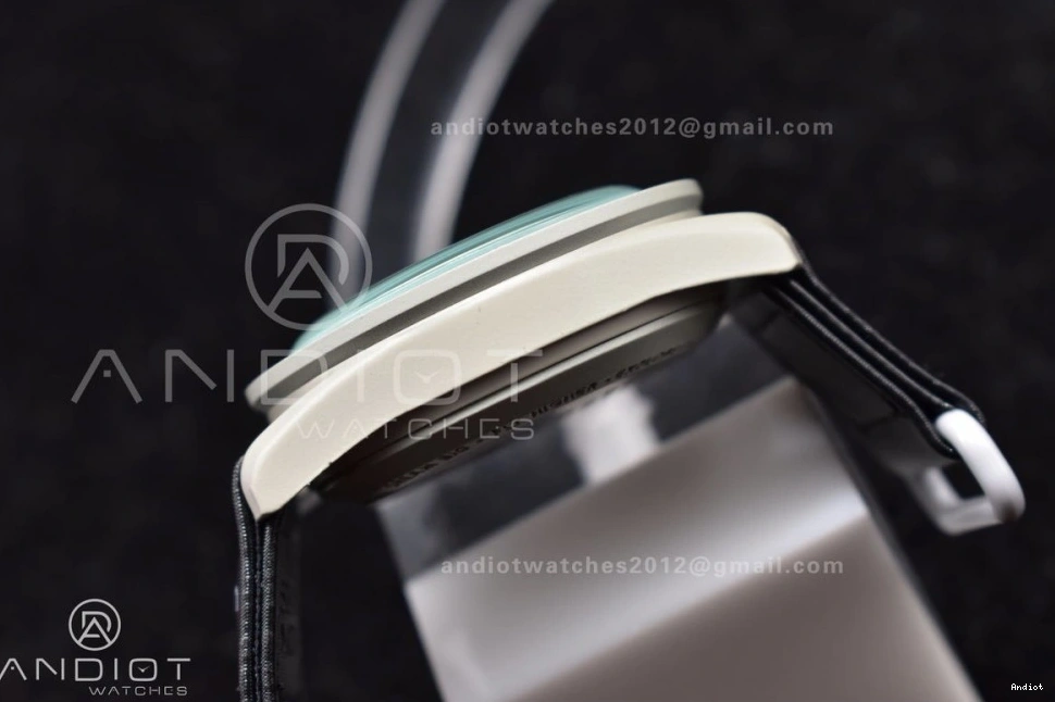 Moon Strap to The Moonwatch x Swatch Bioceramic Mission Quartz Omega on Nylon 1221